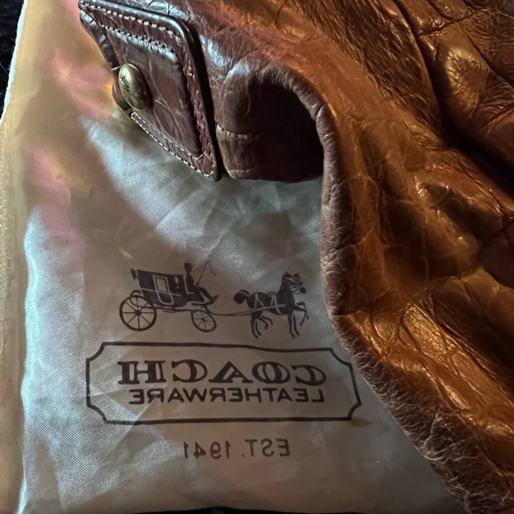 Coach Brown Snakeskin Soft Leatherware Hobo Style Shoulder Handbag L1026-16795 - Picture 6 of 14